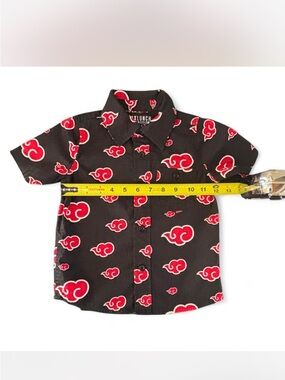 BoxLunch Naruto Shippuden Akatsuki Cloud Black Button Up Anime Shirt Toddler 3T